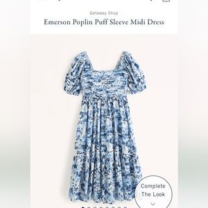 A&F Emerson Poplin Puff Sleeve Floral Midi Dress (Petite XXS)